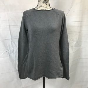 Eddie Bauer Gray Rolled Seam Cotton Sweater